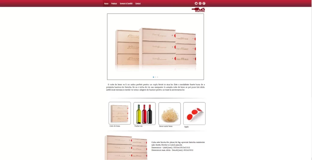 Proiect. Site Personalizare Cutii Vin