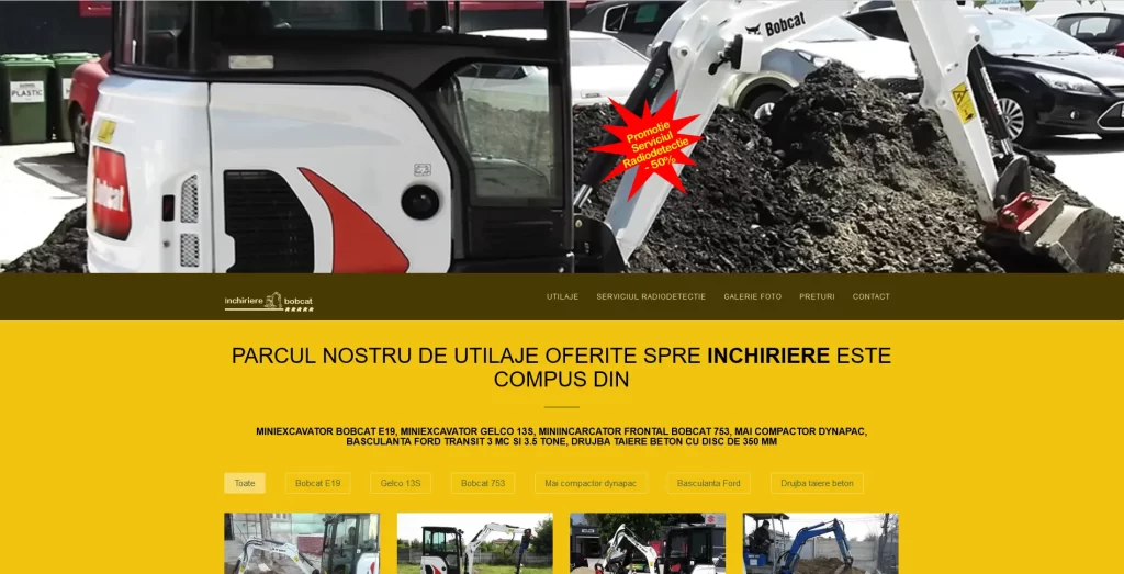 Proiect. Site Inchirere Bobcat