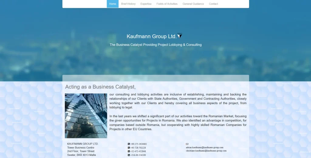 Proiect. Site Consultanta business. Lobby.